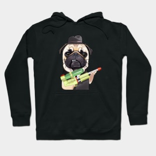 Angry Pug Water Gun Hoodie